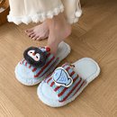 卡通企鹅毛毛拖鞋女秋冬季防滑静音情侣居家拖鞋可爱小鱼棉拖鞋