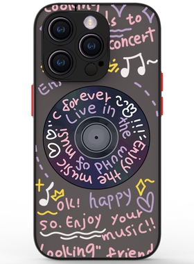 创意涂鸦唱片磁吸壳适用三星s24ultra手机壳s23fe全包s20+magsafe黑色a12潮a14个性a22情侣a33女a52s新款a71