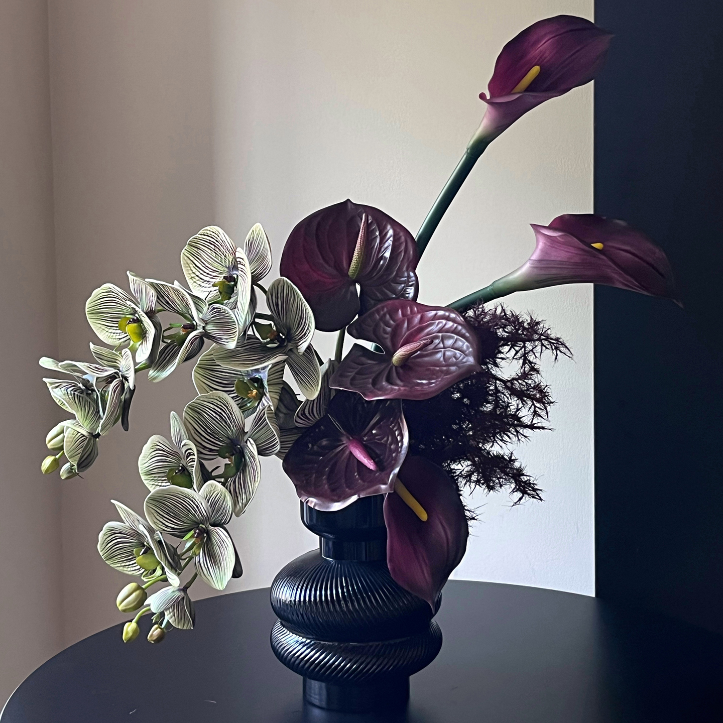 手感蝴蝶兰仿真花高级感假花摆设