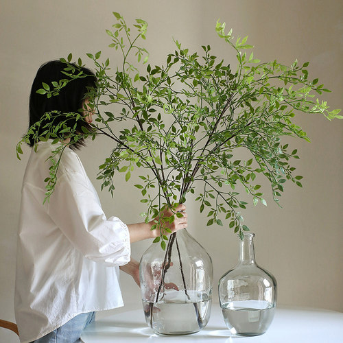 仿真花假花摆设客厅摆件网红南天竹仿真绿叶绿植假植物装饰摆件