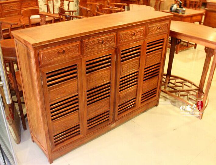 刺猬紫檀仿古红木家具储物柜