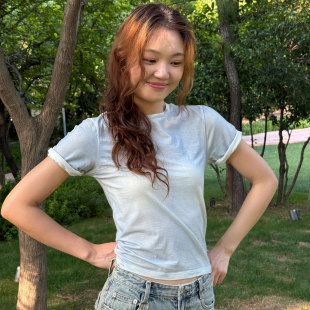 帕诺夏季新款美利奴羊毛短袖T恤女喷绘吸湿速干不扎休闲百搭上衣