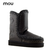 mou秋冬Eskimo24限定龙纹系列羊皮毛一体平底雪地靴女鞋