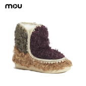 mou秋冬爱斯基摩迷你休闲女士熊猫鞋 短靴 雪地靴 羊皮毛一体 冬靴