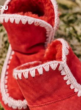 mou秋冬ESKIMO 18羊皮毛一体 圣诞新年 雪地靴 短靴 休闲靴