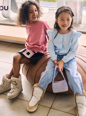 mou爱斯基摩儿童款星星装饰 平底 儿童雪地靴童鞋