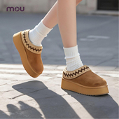 mou2025秋冬新款 女士厚底羊皮毛一体一脚蹬拖鞋 可外穿