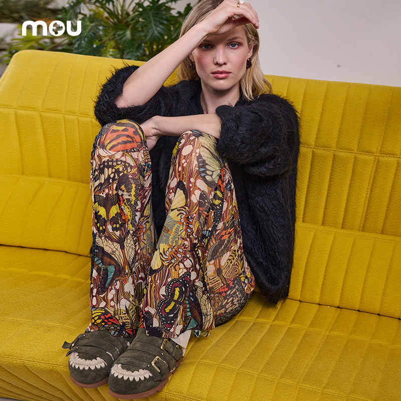 mou牛皮羊皮毛一体多扣毛毛拖