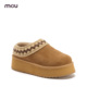 mou2025秋冬新款 可外穿 女士厚底羊皮毛一体一脚蹬拖鞋