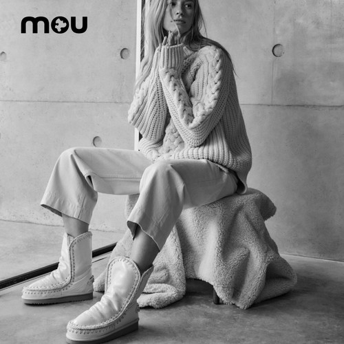 mou爱斯基摩女士雪地靴漆皮款
