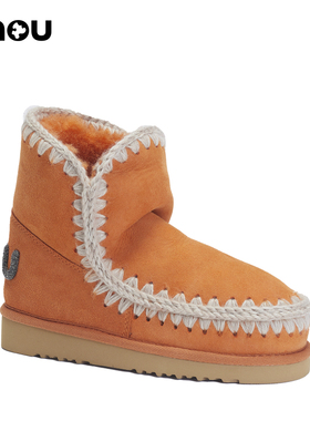 mou冬女士保暖爱斯基摩 18钻饰LOGO羊皮毛一体雪地靴
