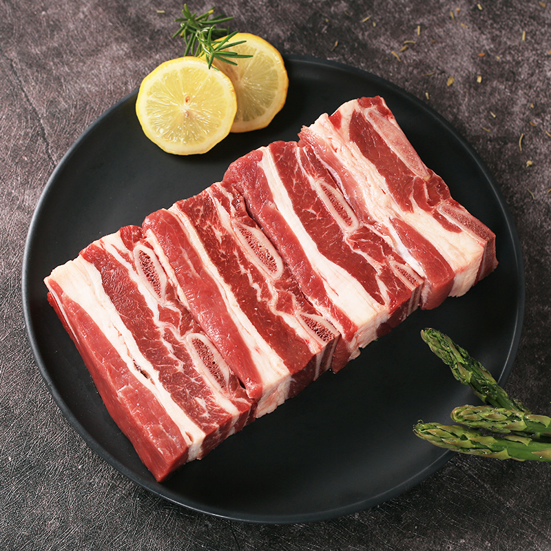 科尔沁牛排骨冷鲜清真牛肉3斤装草原新鲜黄牛肉  原切牛排骨