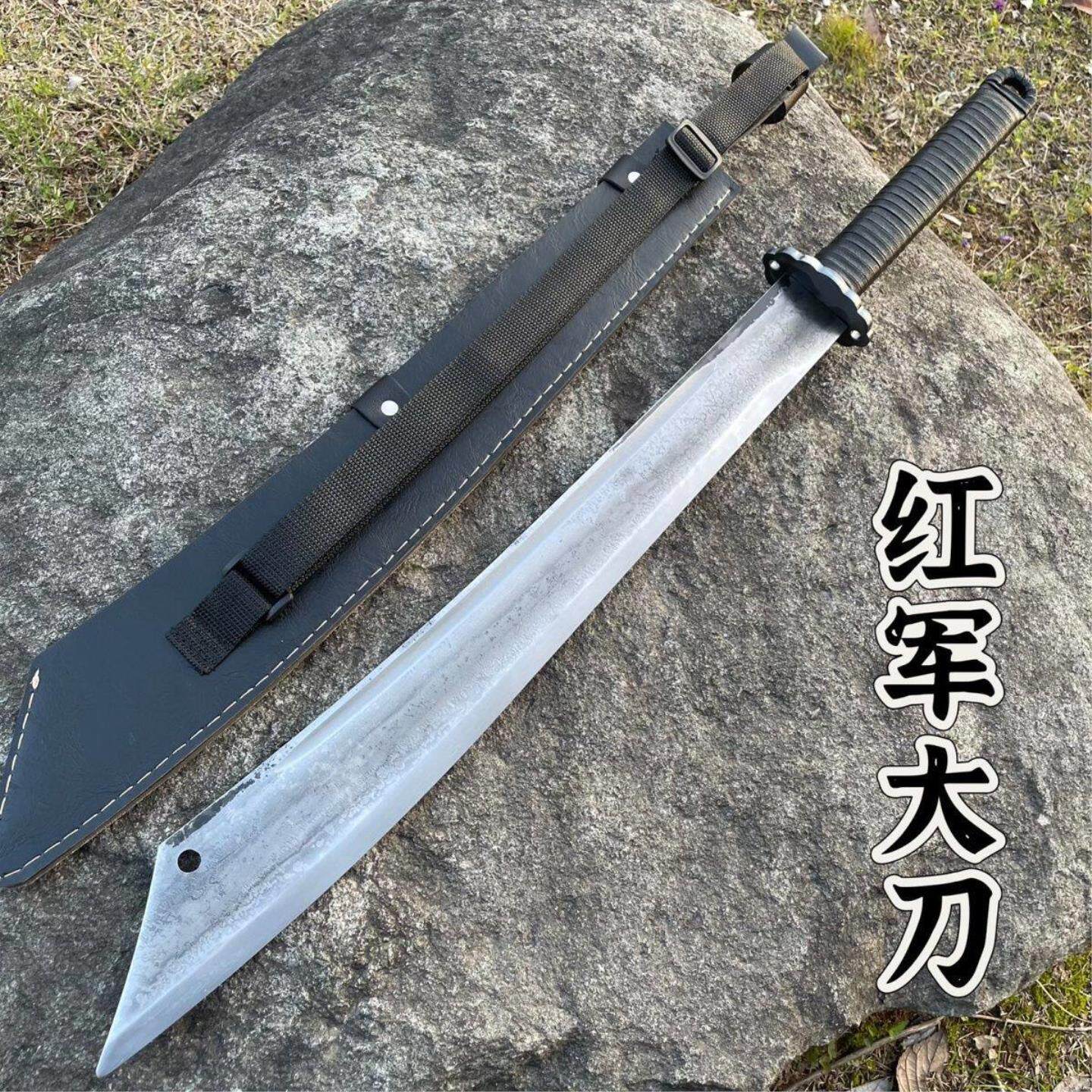 大刀武器牛尾刀唐横刀镇宅家居开荒高硬度开山刃长刃刀练习未开刃