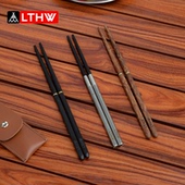 LTHW旅腾户外实木黑檀木螺旋式 折叠筷便携式 筷子露营烧烤野餐餐具