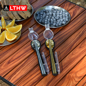 备野餐筷勺两件套304不锈钢 露营用品装 LTHW旅腾 户外餐具便携套装