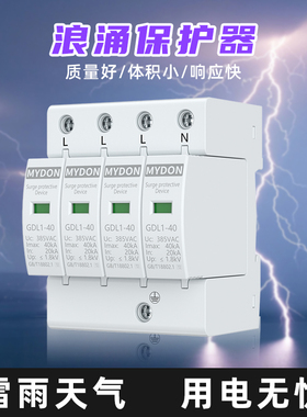 MYDON浪涌保护器 4P防雷保护器 家用220V 2P避雷器电涌开关光伏