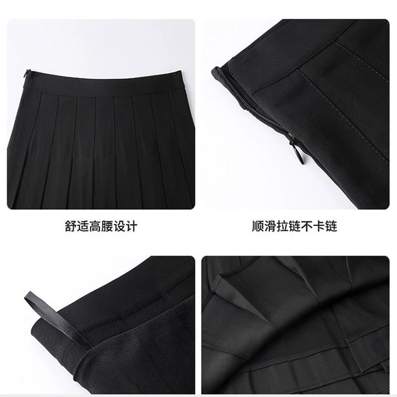 灰色百褶裙女春秋夏2025新款高腰a字显瘦短裙小个子jk学院半身裙