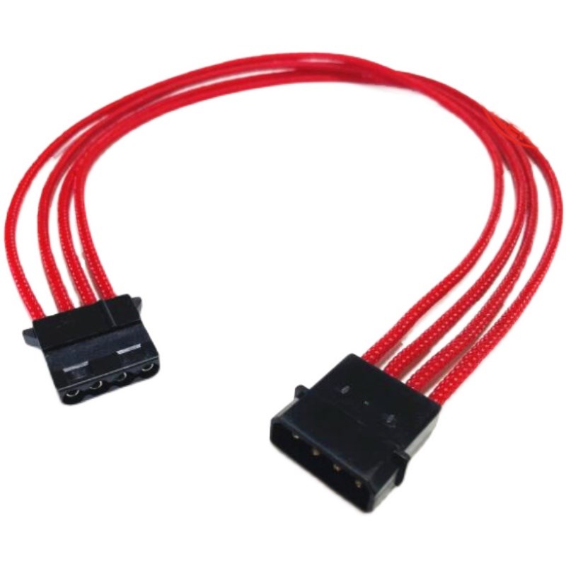 大4pind 公转母延长线包网线IDE延长线黑红转接线 电源大4P加长线