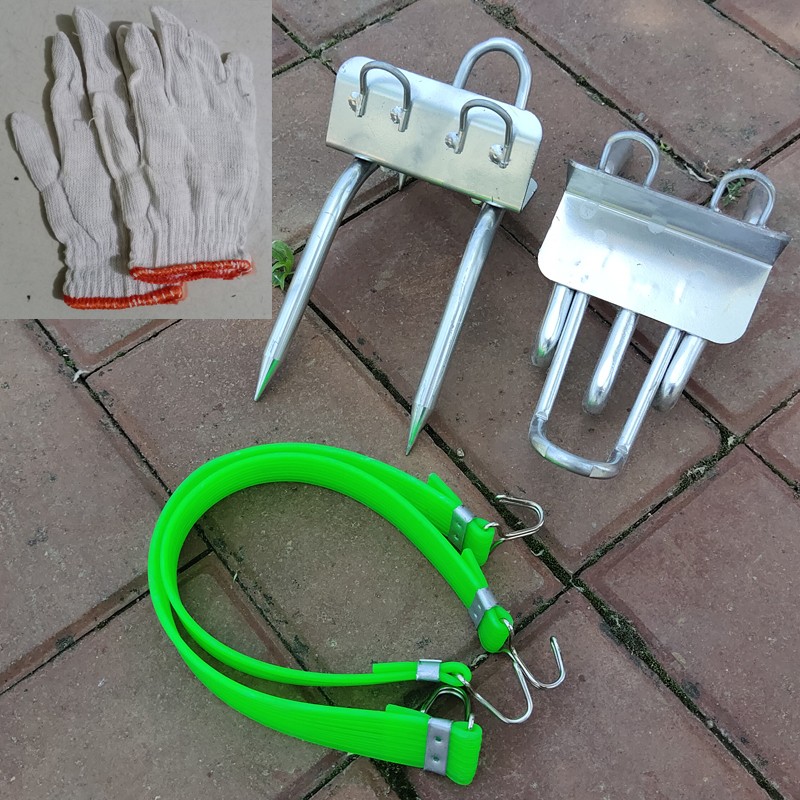 不锈钢爬树神器爬树脚扎子猫爪子爬树脚扣上树爬树工具