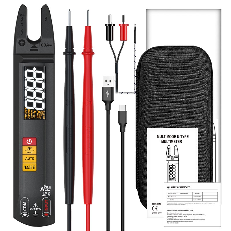 电笔电流万用表数字高精度电工钳流表U形智能电流表