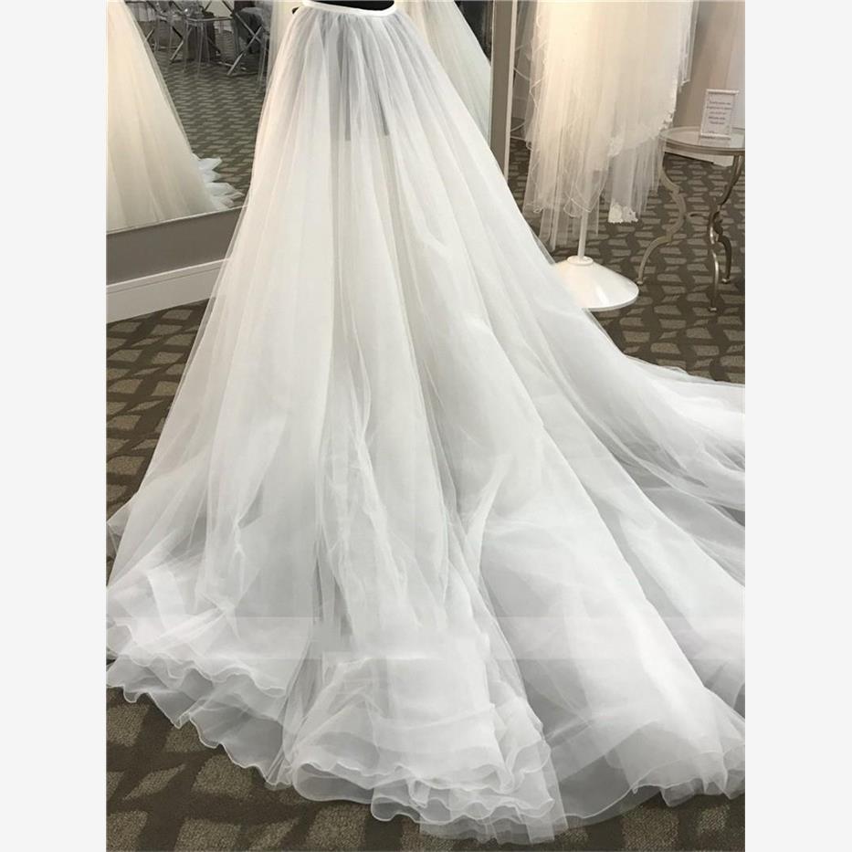 白色成人可拆婚纱拖尾舞台造型多层纱裙百搭婚纱演出服配件半身裙
