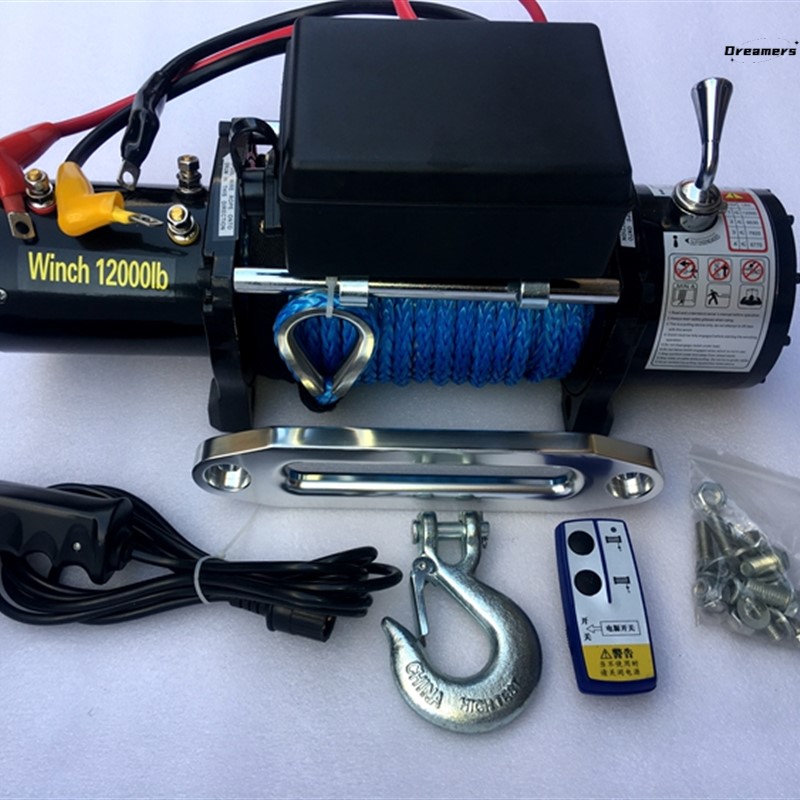 。电动绞盘12v 越野车自救汽车载小吊机24V电动葫芦卷扬机牵引器