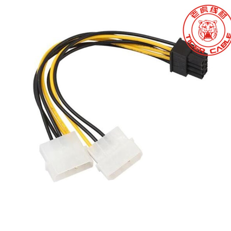 IDE转显卡8pin电源线 双D型大4pin转8pinN显卡电源线 双4P转8P