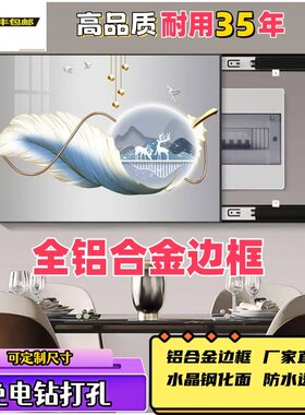 铝合金电表箱装饰画免打孔遮挡箱客厅开关电表盒配电箱电闸挂画