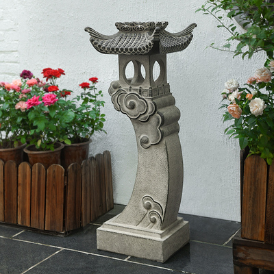 仿古庭院仿石灯笼日式花园造景太阳能灯布置户外灯塔落地草坪灯