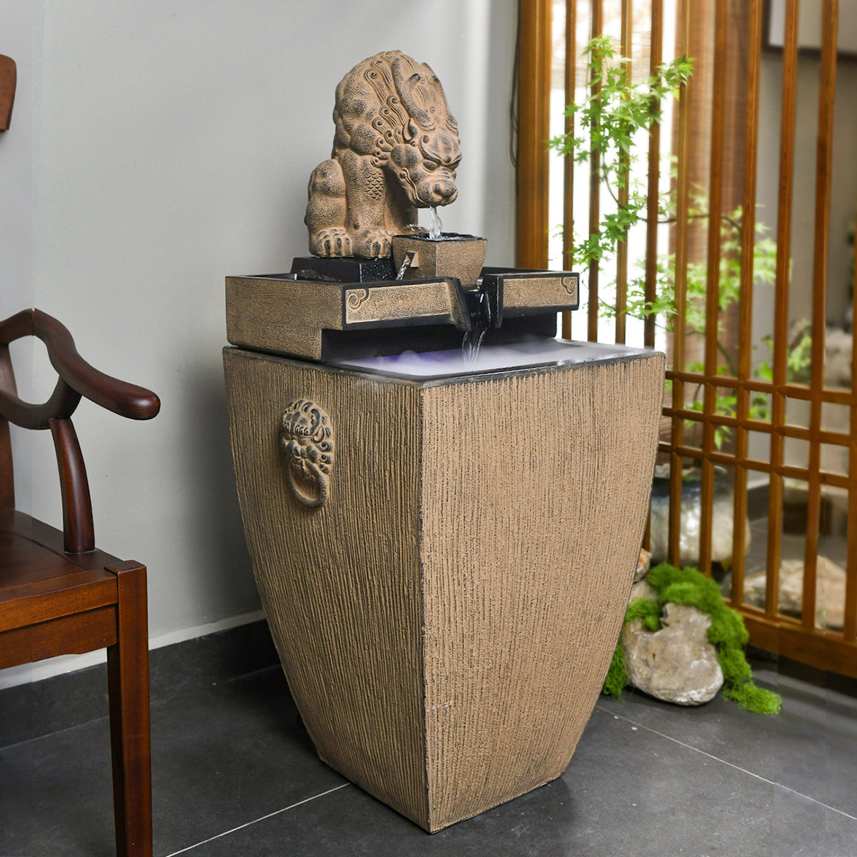 流水摆件循环水吐水喷泉水景招财吸水兽鱼池室内鱼缸落地水系景观