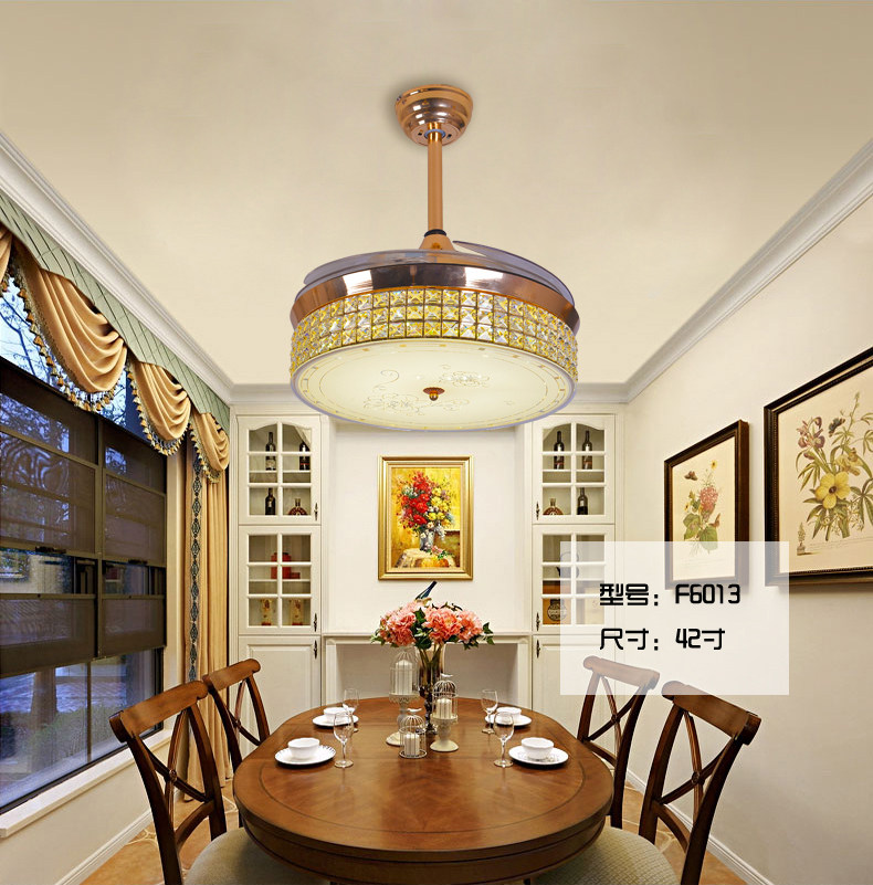 博途照明f6013厂家直销餐厅灯品质隐形扇叶风扇灯时尚艺术包邮