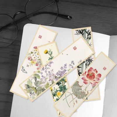 60张古风国画书签ins风文艺高颜值学生书籍阅读标记精美纸质书签