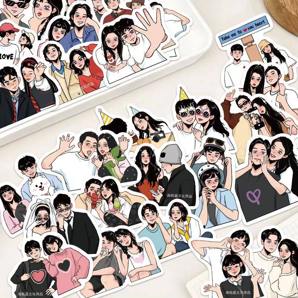 60张恋爱指南摩卡少女情侣人物贴纸可爱卡通手账diy装饰防水贴画,文具电教/文化用品/商务用品,贴纸/立体贴纸,淘宝优惠券,粉丝福利购,淘宝优惠卷