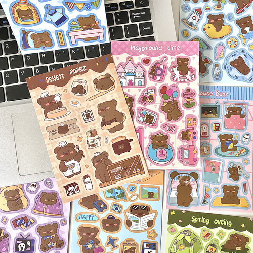 可可熊咕卡贴纸卡通可爱少女小贴纸装饰咕盘diy手机ipid防水贴画