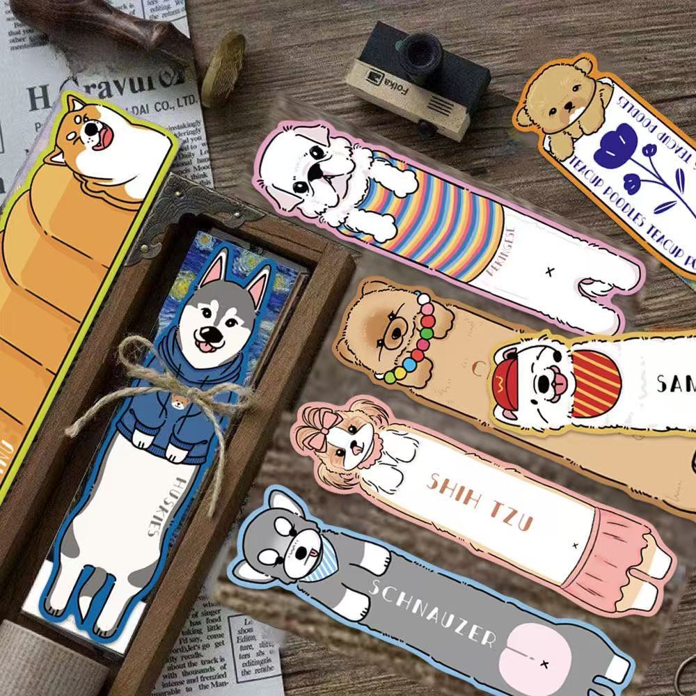 30张阅读小狗主题书签卡通可爱小狗纸质卡片阅读书页精致书籍装饰