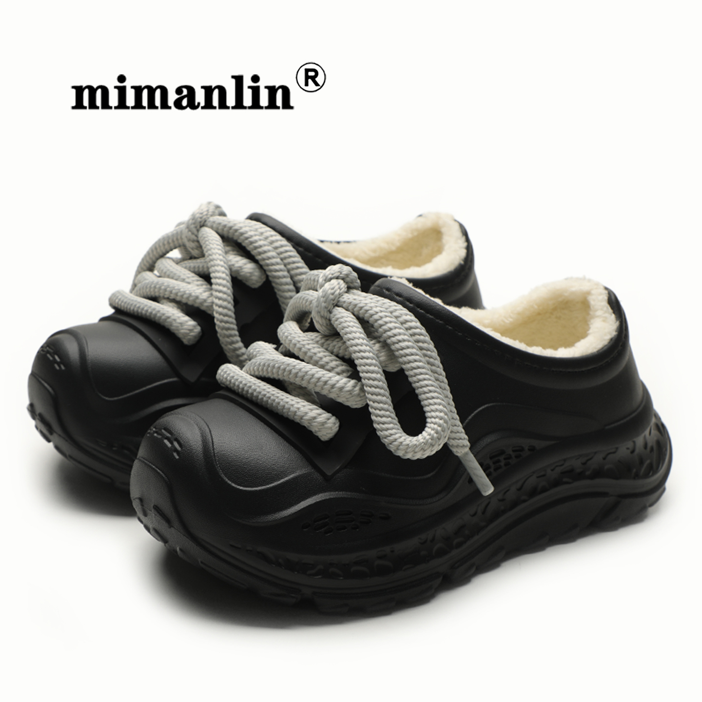 加绒保暖毛毛棉鞋女潮酷秋冬厚底外穿防滑防水居家两穿休闲棉拖鞋