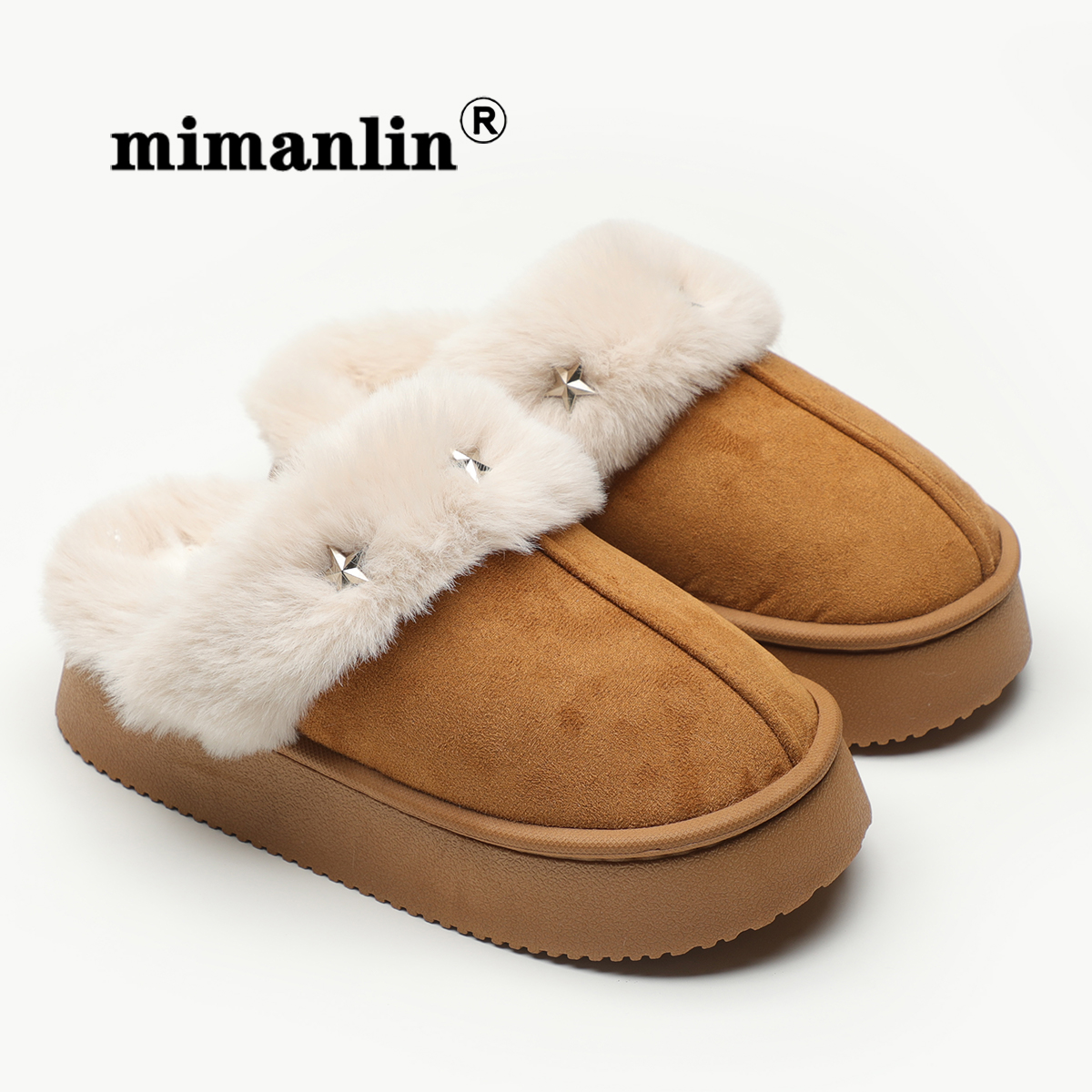 高级感厚底毛毛拖鞋女秋冬季加绒保暖简约室内居家防滑包头棉拖鞋