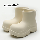 女外穿厚底夏季 防滑水鞋 厨师鞋 米曼琳雨鞋 水靴时尚 大头丑萌雨靴子