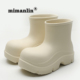 女外穿厚底夏季 防滑水鞋 厨师鞋 米曼琳雨鞋 水靴时尚 大头丑萌雨靴子