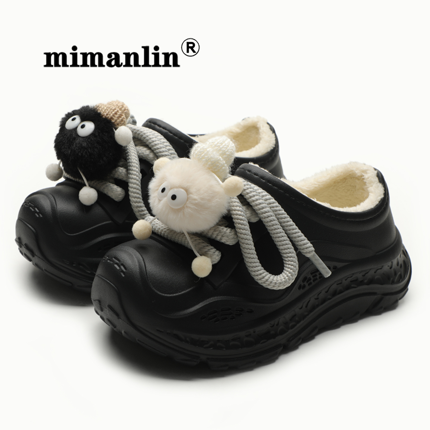 厚底棉鞋女冬季加绒潮酷懒人休闲鞋个性街头防滑防水一脚蹬老爹鞋