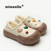 棉鞋 爆款 秋冬加绒保暖防水防滑时尚 网红个性 棉拖鞋 女包跟2025新款