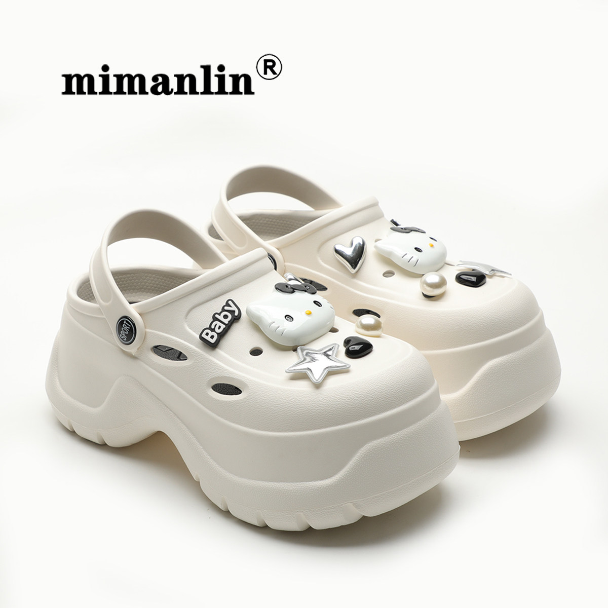 踩屎感厚底洞洞鞋女士夏季2024新款防滑防臭eva显脚小增高凉拖鞋,女鞋,洞洞鞋,淘宝优惠券,粉丝福利购,淘宝优惠卷