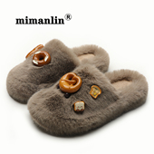 毛毛拖鞋 吃货萌系 女秋冬室内居家保暖加绒可爱少女心包头棉拖