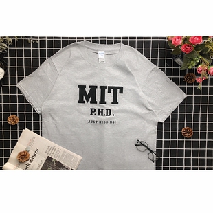恶搞MIT大学麻省理工学院 校服欧美国搞笑T恤 留学生旅游纪念T恤