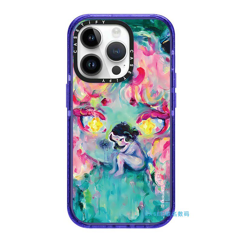 caseti联名障碍物女孩油画14pro适用iphone13promax苹果12pro网红宇宙