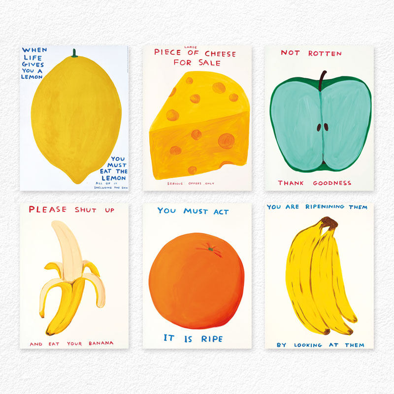 David Shrigley趣味水果艺术海报装饰画芯客餐厅未外框装裱可替换,家居饰品,现代装饰画,淘宝优惠券,粉丝福利购,淘宝优惠卷