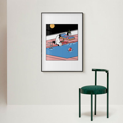 Mr.Donothing懒先生卡通小众艺术创意装饰画芯客厅卧室休闲吧海报