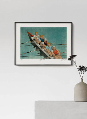 中古《Row！》现代风新波普装饰画芯客厅书房夏日色彩明亮海报