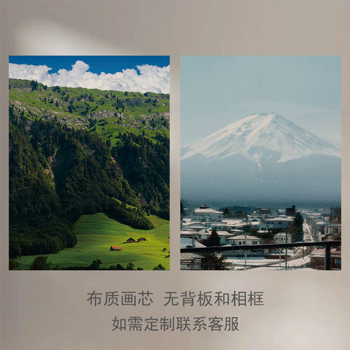 ins新款简约海边雪山风景装饰画芯小众艺术客厅卧室背景墙贴画