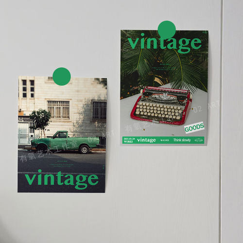 vintage复古相机装饰画芯中古风杂志风小众艺术包豪斯客厅海报